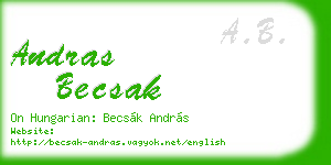 andras becsak business card